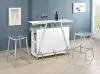 Coaster Fine Furniture 182355 Araceli - Freestanding LED Home Bar Cabinet - White High Gloss