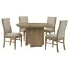 Coaster Fine Furniture 193610-S5 Adina - 5 Piece Round Dining Table Set - Barley / Distressed Light Brown