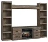 Ashley Furniture EW0446W9 Trinell - 4-Piece Entertainment Center With 60