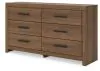 Ashley Furniture PCB1116-31 Broachmyn - Six Drawer Dresser - Auburn