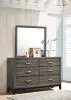 CoasterEveryday 212423M Watson - 6-Drawer Dresser With Mirror - Gray Oak