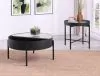 Coaster Fine Furniture 707898-S2 Ozella - 2 Piece Round Coffee And End Table Set - Sandy Black