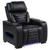 Coaster Fine Furniture 603253PP Zuma - Faux Leather Upholstered Dual Power LED Recliner - Black