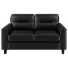 Coaster Fine Furniture 504665 Scotland - Faux Leather Upholstered Track Arm Loveseat - Black
