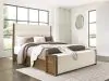 Benchcraft® B863B5 Marxmore - California King Upholstered Storage Bed - Brown