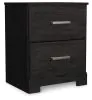 Ashley Furniture B2589-92 Belachime - Two Drawer Night Stand - Charcoal
