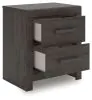 Ashley Furniture B3789-92 Prendonea - Two Drawer Night Stand - Charcoal
