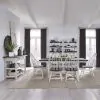 Liberty Furniture 139WH-CD-7TRS Farmhouse - 7 Piece Trestle Table Set (Fixed Top Table) - Two Tone White / Wood Tone