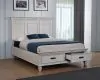 CoasterEssence 205330Q Franco - Wood Queen Storage Panel Bed - Distressed White