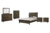 New Classic 00-1334-16N New Classic 00-1334-16N Blue Ridge - 6/6 Eastern King 6 Piece Bedroom Set (Bed & Dresser & Mirror & Chest & 2 Nightstands) - Rustic Gray