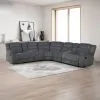 New Classic 27-U2540-3NP Redondo - 3 Piece Manual Sectional (2 Loveseats & Wedge) - Dark Gray