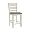 Liberty Furniture 182-B150124 Brook Bay - Slat Back Upholstered Counter Chair - Textured White / Carbon Gray