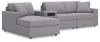 Ashley Furniture 92104S38 Ashley Furniture 92104S38 Modmax - 4-Piece Sectional With Laf Corner Chaise And Audio System Console - Granite