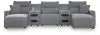 Ashley Furniture 65906S15 Ashley Furniture 65906S15 Modmax II - 5-Piece Power Reclining Sectional With Double Chaise And 2 Audio Consoles - Salt And Pepper