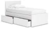 Ashley Furniture EB9630B10 Ashley Furniture EB9630B10 Onita - Twin Panel Platform Bed With 1 Side Storage - White