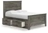 Ashley Furniture B4480/21/26/87/84/50/B100-12/92(2) Ashley Furniture B4480/21/26/87/84/50/B100-12/92(2) Frandern - 8 Pc. - Dresser, Mirror, Full Panel Bed With Storage, 2 Nightstands - Black / Gray