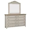 Liberty Furniture 652-BR-DM Farmhouse Reimagined - Dresser & Mirror - Antique White / Chestnut Tops