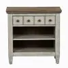 Liberty Furniture 824-BR-KPBDMN Liberty Furniture 824-BR-KPBDMN Heartland - 4 Piece Bedroom Set (King Panel Bed, Dresser & Mirror, Nightstand) - Antique White And Tobacco Tops