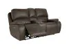 New Classic U093-25P2-BRN Brookings - Console Loveseat With Power Headrest & Footrest - Brown