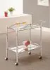 CoasterEveryday 910077 Shadix - 2-Tier Rectangular Glass Shelf Metal Bar Cart - Chrome