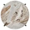 CoasterEssence 931204 Noemie - Round Marble Top Accent Side Table - White And Gunmetal