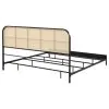 Coaster Fine Furniture 360351KE Amherst - Radio Weave Rattan Metal Eastern King Bed - Black