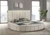 Coaster Fine Furniture 360111KE Sonya - Upholstered Eastern King Round Storage Bed - Ivory