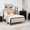 Coaster Fine Furniture 224331KECRM Arini - Eastern King Panel Bed - Cream And Black