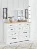 Benchcraft® B844B1 Ashbryn - Dresser And Mirror - White / Natural