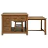 Coaster Fine Furniture 182446 Mayfair - 3 Piece Kitchen Island With Extension Table - Dark Oak