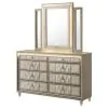 Coaster Fine Furniture 222663M Lorient - 8-Drawer LED Dresser With Mirror - Ivory And Camel