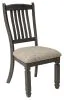 Ashley Furniture D736-01 Tyler Creek - Dining UPH Side Chair (Set of 2) - Slatback - Black / Grayish Brown