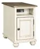 Ashley Furniture T523-7 Realyn - Chair Side End Table - AC / USB - White / Brown
