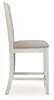 Ashley Furniture D394-124 Skempton - Upholstered Barstool (Set of 2) - White