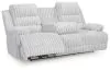 Ashley Furniture PC4280499 Rhines Falls - Reclining Power Sofa With Drop Down Table - Alloy
