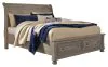 Ashley Furniture B733B3 Ashley Furniture B733B3 Lettner - Queen Sleigh Bed With 2 Storage Drawers - Light Gray