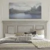 Liberty Furniture 824-BR15 Heartland - King Panel Headboard - Antique White / Tobacco Tops