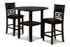 New Classic D1701-42S-EBY New Classic D1701-42S-EBY Gia - 3 Piece Dining Set (Counter Drop Leaf Table & 2 Chairs) - Ebony