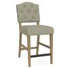 Riverside Furniture 92636 Mix-N-Match Chairs - Button Tufted Upholstered Stool (Set of 2) - Gray