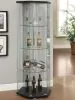 CoasterEveryday 950276 Zahavah - 4-Shelf Hexagonal Clear Glass Curio Cabinet - Black