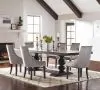 CoasterEssence 121231-S7G Phelps - 7 Piece Rectangular Dining Table Set - Distressed Noir