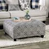 Furniture of America SM8101-OT Nash - Ottoman - Ivory / Navy