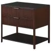 Coaster Fine Furniture 930221 Zimmerlee - 2-Drawer Side Table with Shelf - Rust Brown