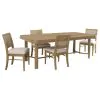 Coaster Fine Furniture 108931-S5W Arini - 5 Piece Extension Leaf Dining Table Set - Sand Wash
