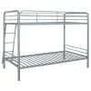 Coaster Fine Furniture 460334SVR Carson - Metal Twin Over Twin Bunk Bed - Glossy Silver