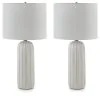 Ashley Furniture L177974 Clarkland - Ceramic Table Lamp (Set of 2) - White