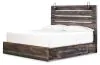 Ashley Furniture B211B54 Drystan - King Panel Bed With 4 Side Drawers - Brown / Beige