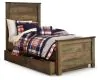 Ashley Furniture B446B8 Ashley Furniture B446B8 Trinell - Twin Panel Bed With 1 Large Storage Drawer - Brown