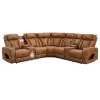 ACME LV06240 Taddeo - Power Motion Sectional Sofa With Power Headrest, Massage & LED - Two Tone Brown Leatherette