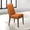New Classic D7185B-20-ORG Maggie - Dining Chair With Cushion (Set of 2) - Terracotta / Walnut